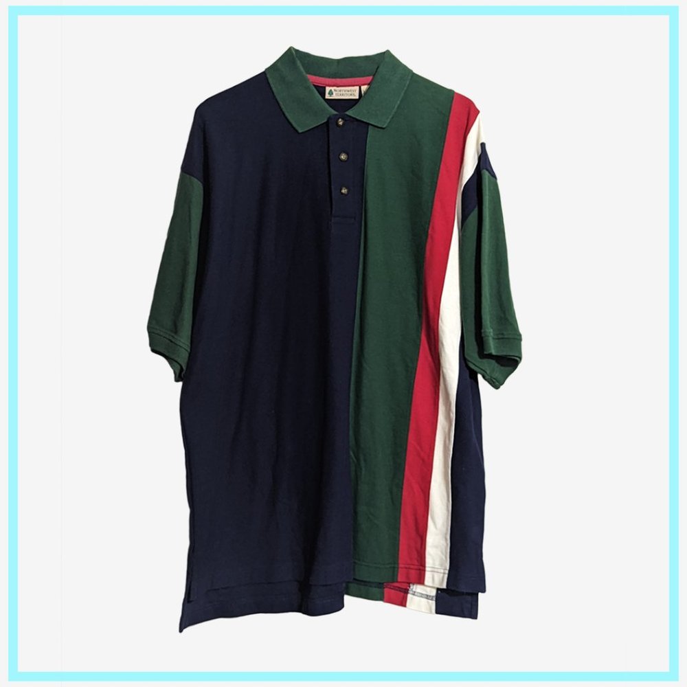 Northwest Territory Multi-Colored Large Polo Vintage